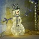 Xmas 62cm Jingle mcBlizzard Rattan Woven 20 LED White Glitter Snowman w Timer