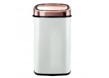 Tower White and Rose Gold Square Sensor Bin with Infrared Technology, Stainless Steel, White and Rose Gold, 58 Litre T80904RW