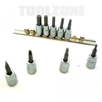 3/8" Drive Hex Bit Sockets on Rail by Toolzone